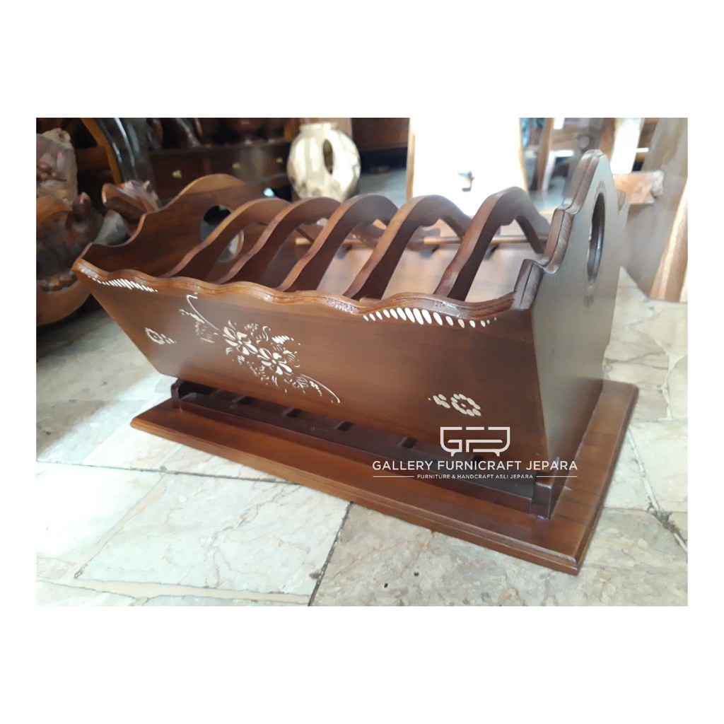 Sovenir Rak Piring Kayu Jati