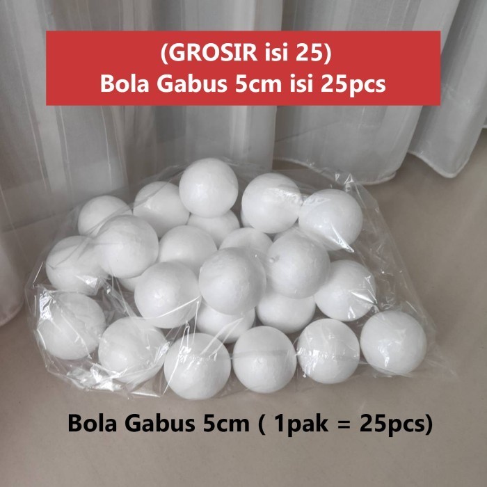 

Bola Gabus 5cm / Bola Gabus Styrofoam diameter 5cm HARGA GROSIR 25 pc