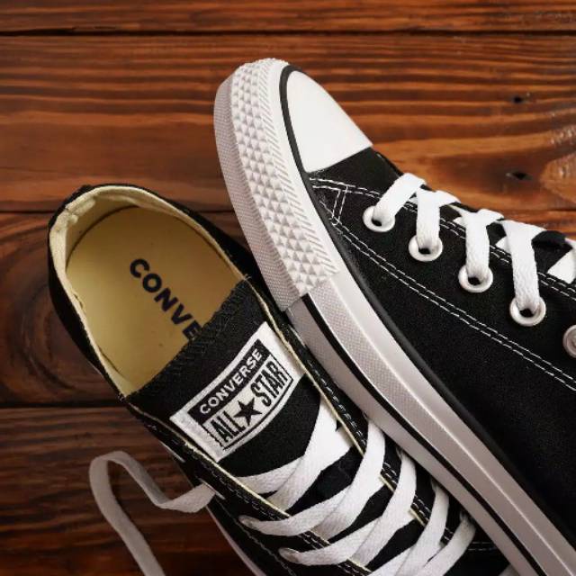 SEPATU SNEAKERS CASUAL PRIA WANITA CONVERSE_65 ALL STAR CLASSIC HITAM LOW TERMURAH