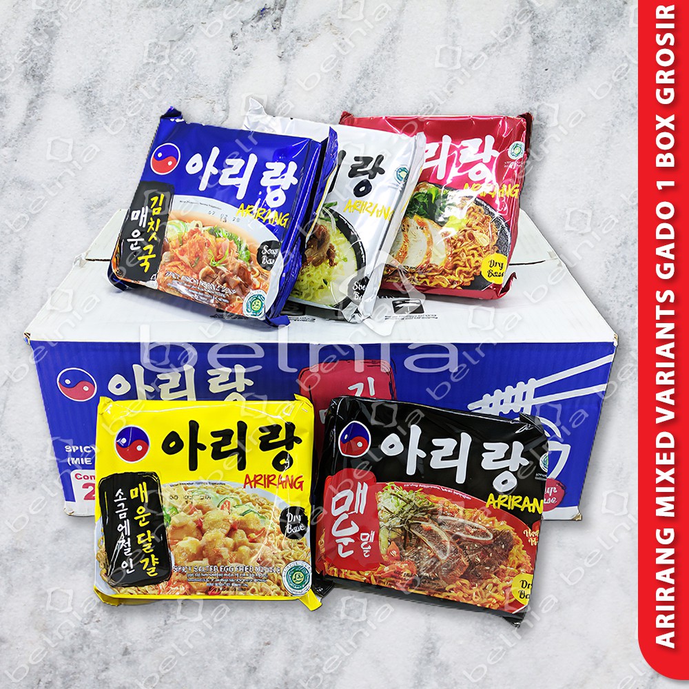 

GROSIR | Mie Korea Arirang Gado Gado #1 5 In 1 Box Kimchi Salted Egg Extra Hot Tasty Sum Sum Halal