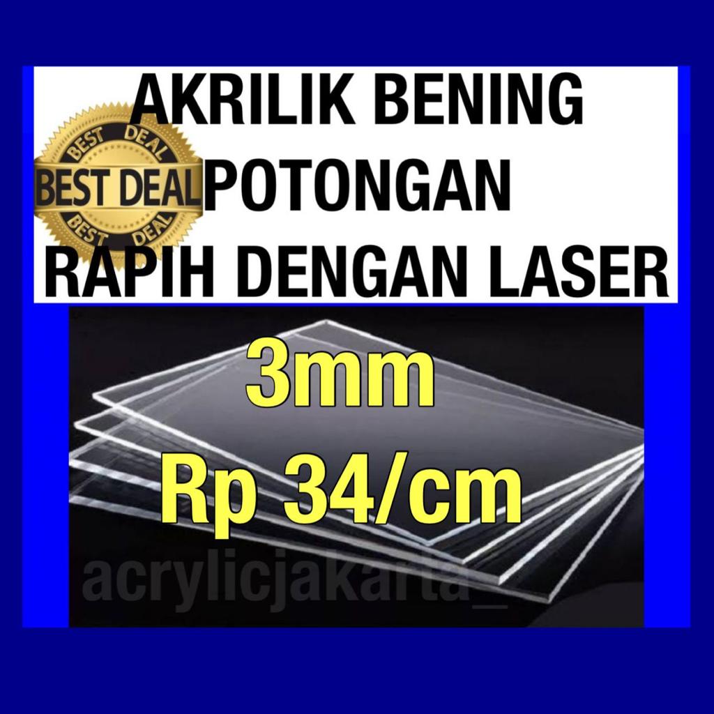 

Acrylic 3mm 75x105cm Bening - Akrilik lembaran Acrylic Lembaran Laser Cutting 105x75cm