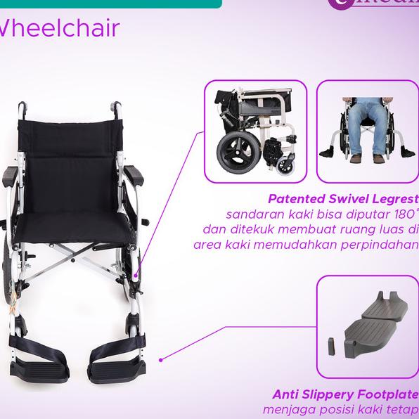 Kursi Roda Traveling SOMA Aluminium 250 14" ( Wheelchair Roda Kecil )