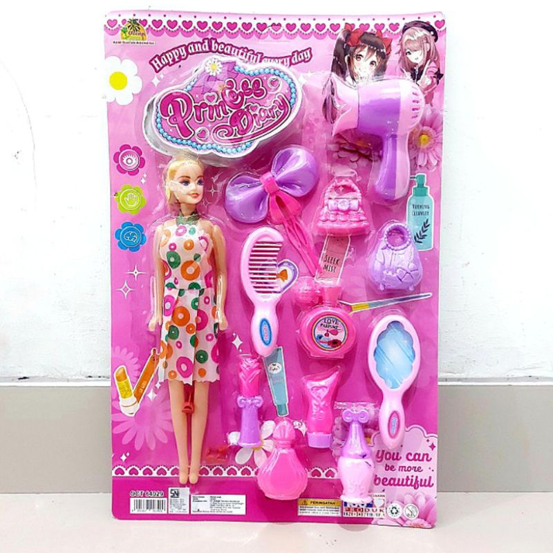 Mainan Set Salon Salonan Boneka Barbie Anak Perempuan Edukasi - Boneka Karakter Set Aksesoris Makeup
