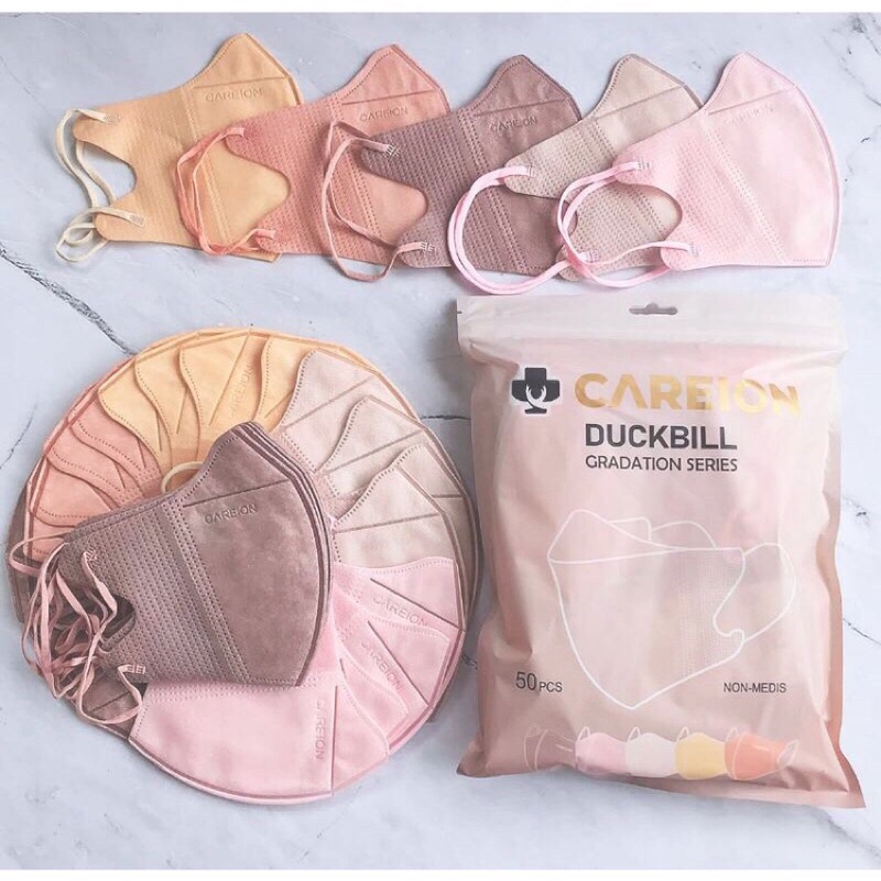 MASKER DUCKBILL CAREION MIX WARNA PASTEL 50 PCS - Masker Careion/Masker Warna/Masker Warna Pastel