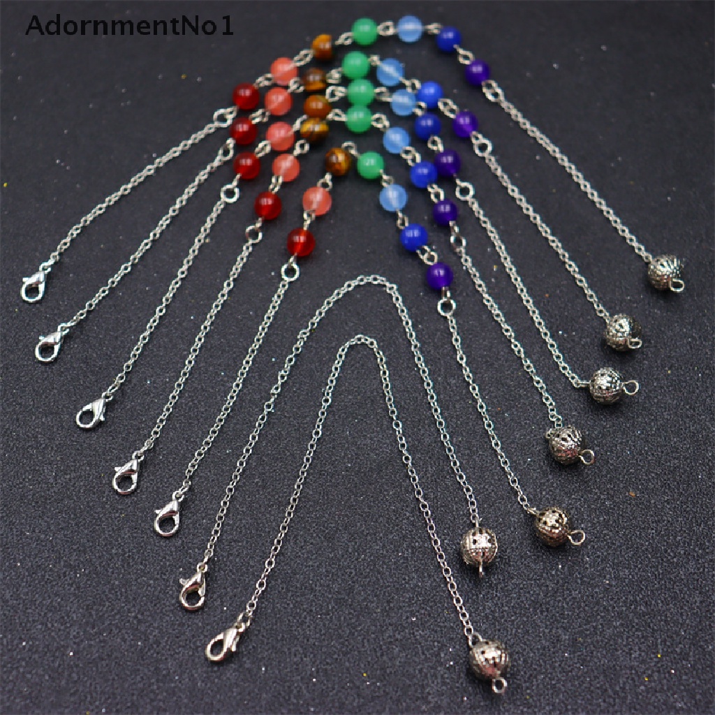 (AdornmentNo1) Kalung Rantai Liontin Piramida Kristal Chakra Reiki Alami Untuk Pria / Wanita