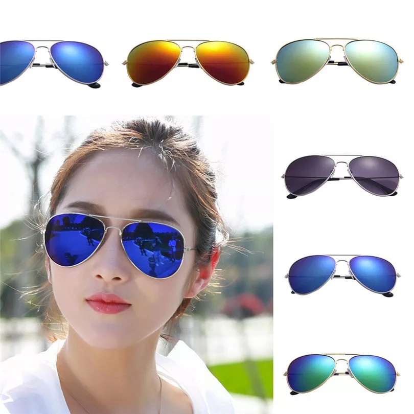 Mens Womens Aviator Sunglasses - Kacamata Aviator Silver Mirror - Kacamata Fashion Wanita