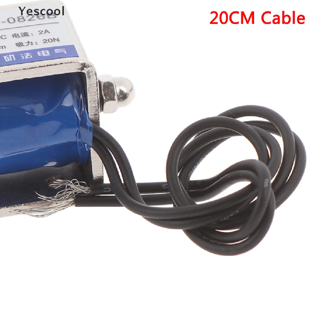 Yescool JF-0826B solenoid Elektromagnetik Tipe Tarik Dorong 20N 12V / 2A 10mm