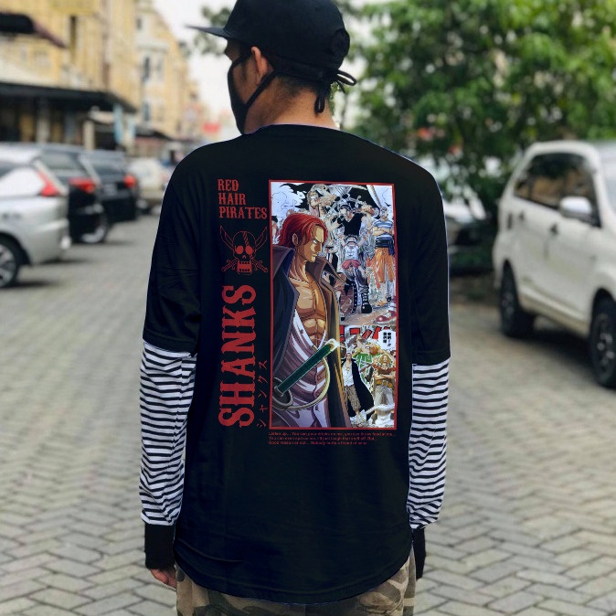 Longsleeve Double Layer Red Force Shanks Anime Manga One Piece Premium Unisex