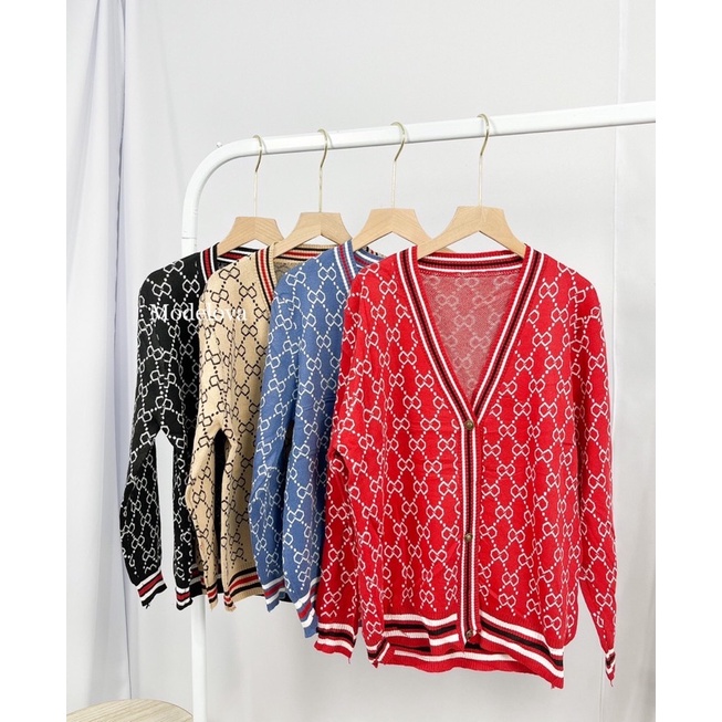 MDLV ~ 34003 Diamond Knit Cardigan Gece Knit Cardigan Women Cardigan Rajut Tebal Cardigan Rajut wanita Cardigan Rajut Premium Cardigan Rajut branded Fashion Import