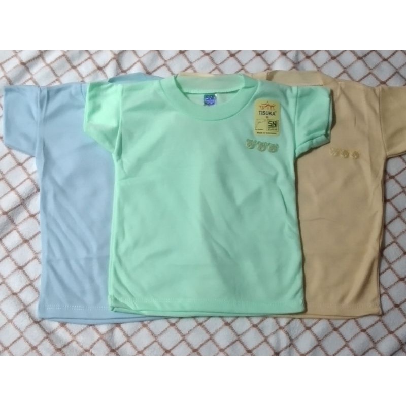 6PCS OBLONG BAYI WAENA POLOS TISUKA BY DOLPHIN/BAJU ATASAN BAYI/OBLONG HARIAN BAYI/KADO BAYI/PERLENG