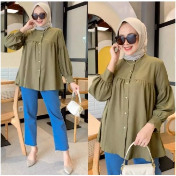 BEFAST - ZRX OOTD Wanita Blouse AILIN / MIFTA BLOUSE KEMEJA / Blouse Wanita / Atasan Perempuan / Blouse Lengan Panjang / Blouse Kekiniaan Remaja Wanita / Blouse Polos Casual / Terabru 2022 / Blouse Termurah / Terlaris