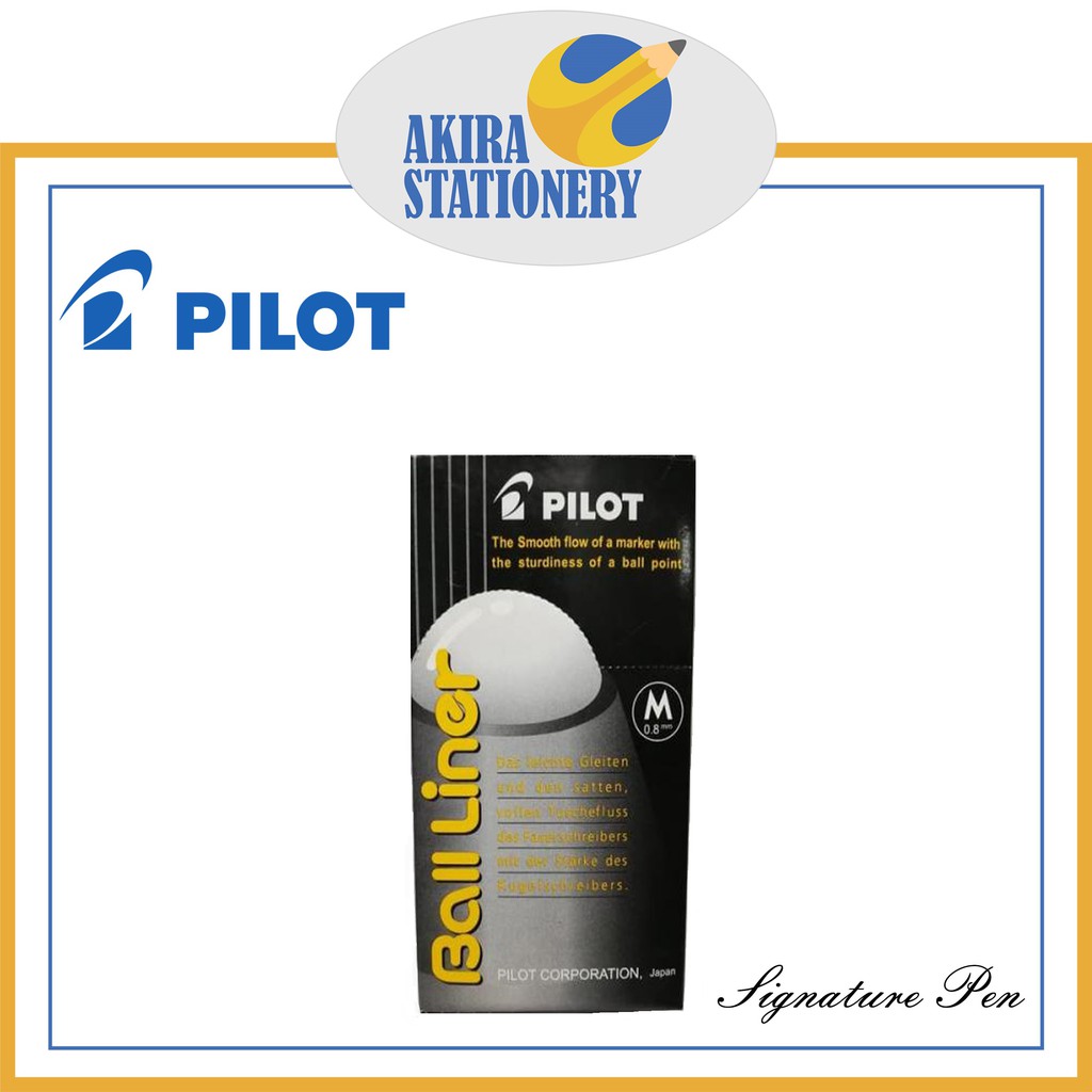 

Pulpen PILOT Balliner 0.8 mm Hitam - Biru - Merah - Hijau / Ball Liner Medium Pen 08mm Black - Blue - Red - Green / Ball Point Tanda Tangan ( PCS )