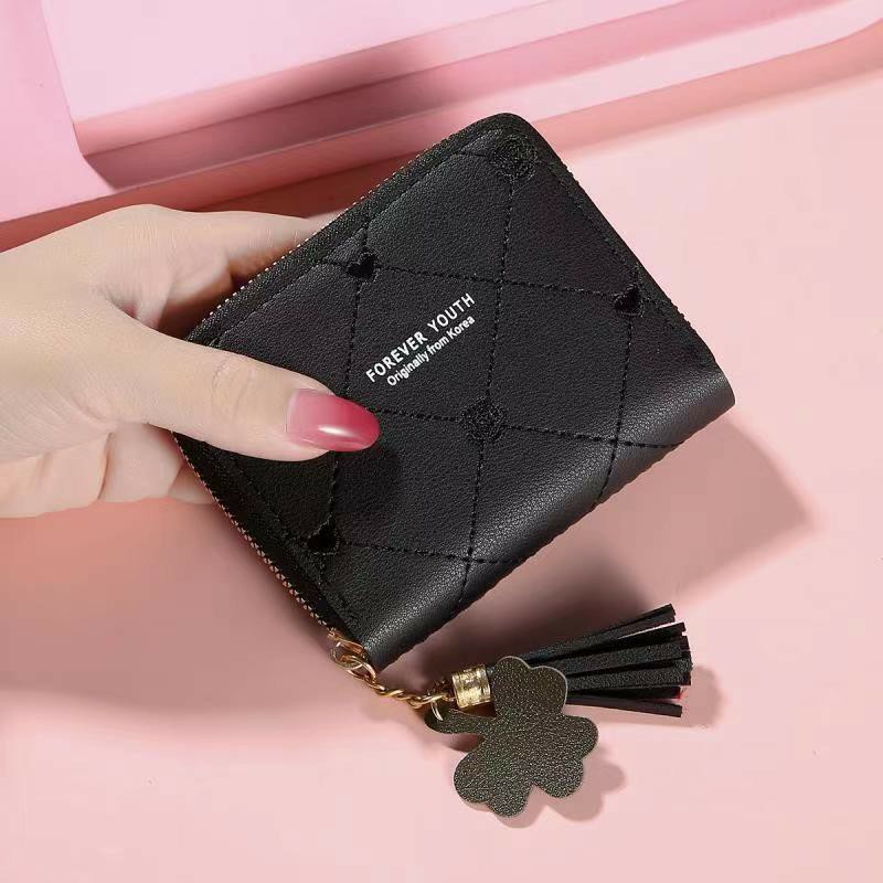 DOMPET MINI WANITA KEKINIAN FASHION CEWEK KOREA KARAKTER POLOS GLITER WALLET WOMEN A1