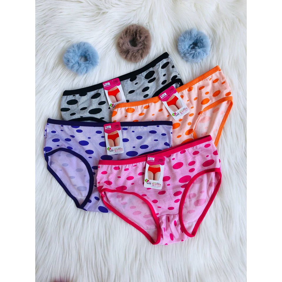 YAGOO - Celana Dalam Wanita Motif Polkadot Besar Polos Undies Polyster Import CD53