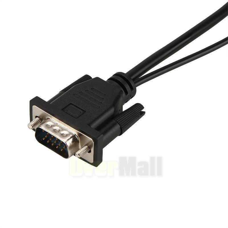 Kabel Adapter Converter VGA Male ke HDMI 1080P dengan Audio - Black