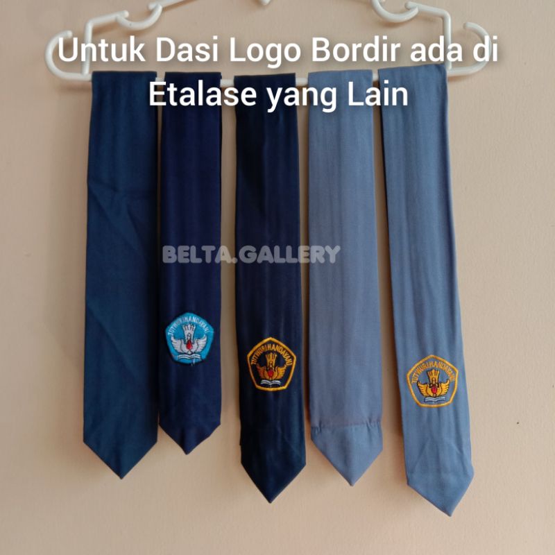 Dasi Hitam Polos Bahan American Drill Biru SMP Abu SMA