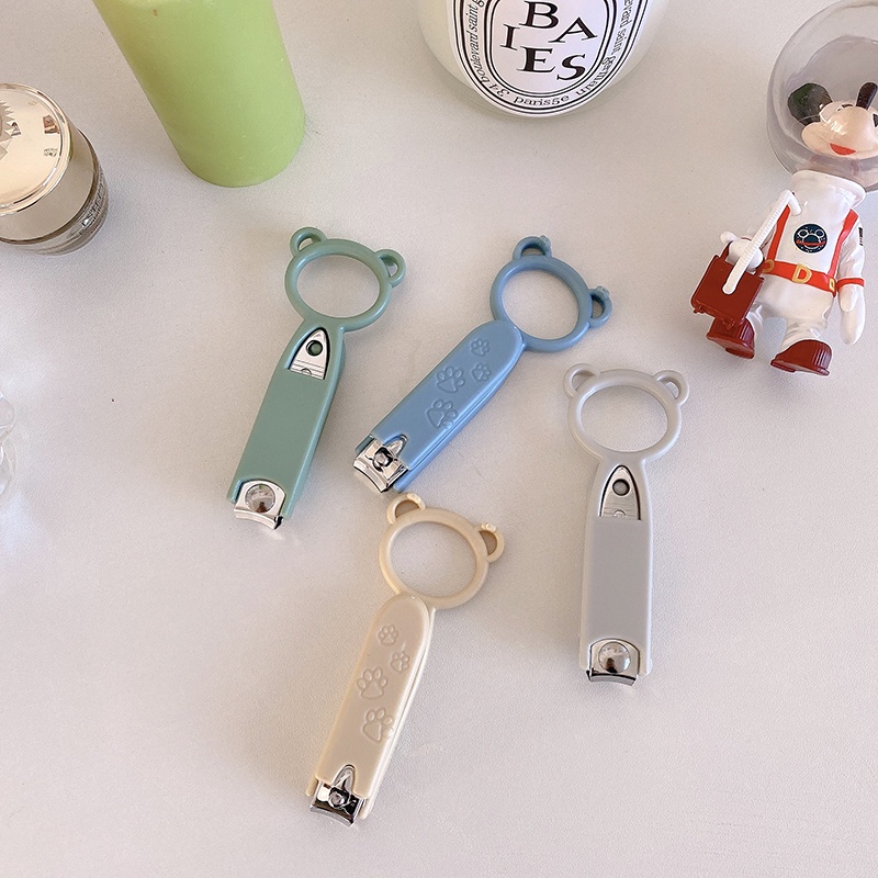 [Ready stock]Gunting Kuku Pemotong Kuku Beruang kecil Stainless Nail Clipper Kecil Tajam simple coolcolor