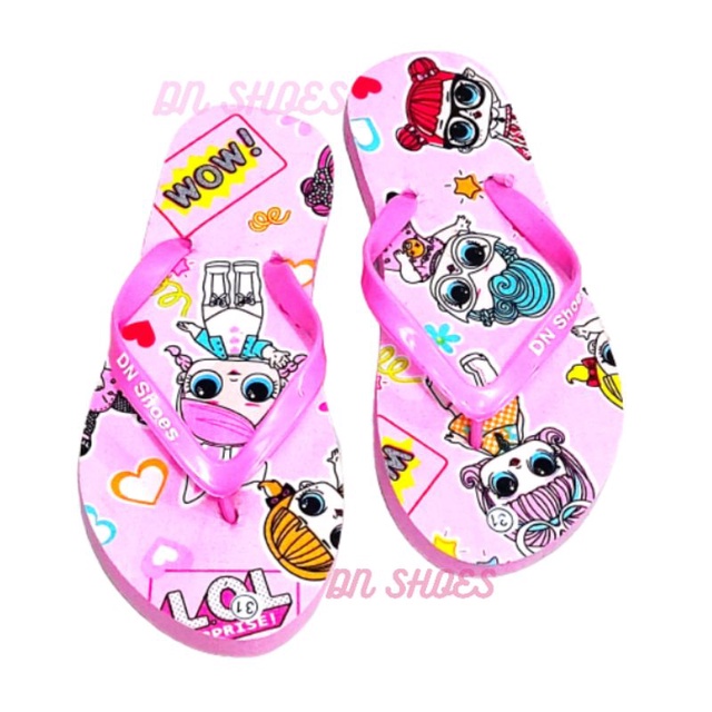 Sandal Anak Perempuan sandal jepit anak motif Lol pink wow