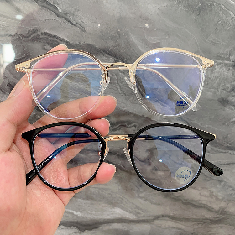 【Ready Stock】Korean TR90 Anti Radiation Eyeglasses Ins Women Men Round Frame