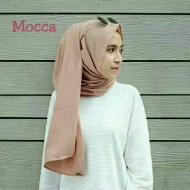 Hijab Pashmina Diamond  Warna  Mocca  Model Hijab Terbaru