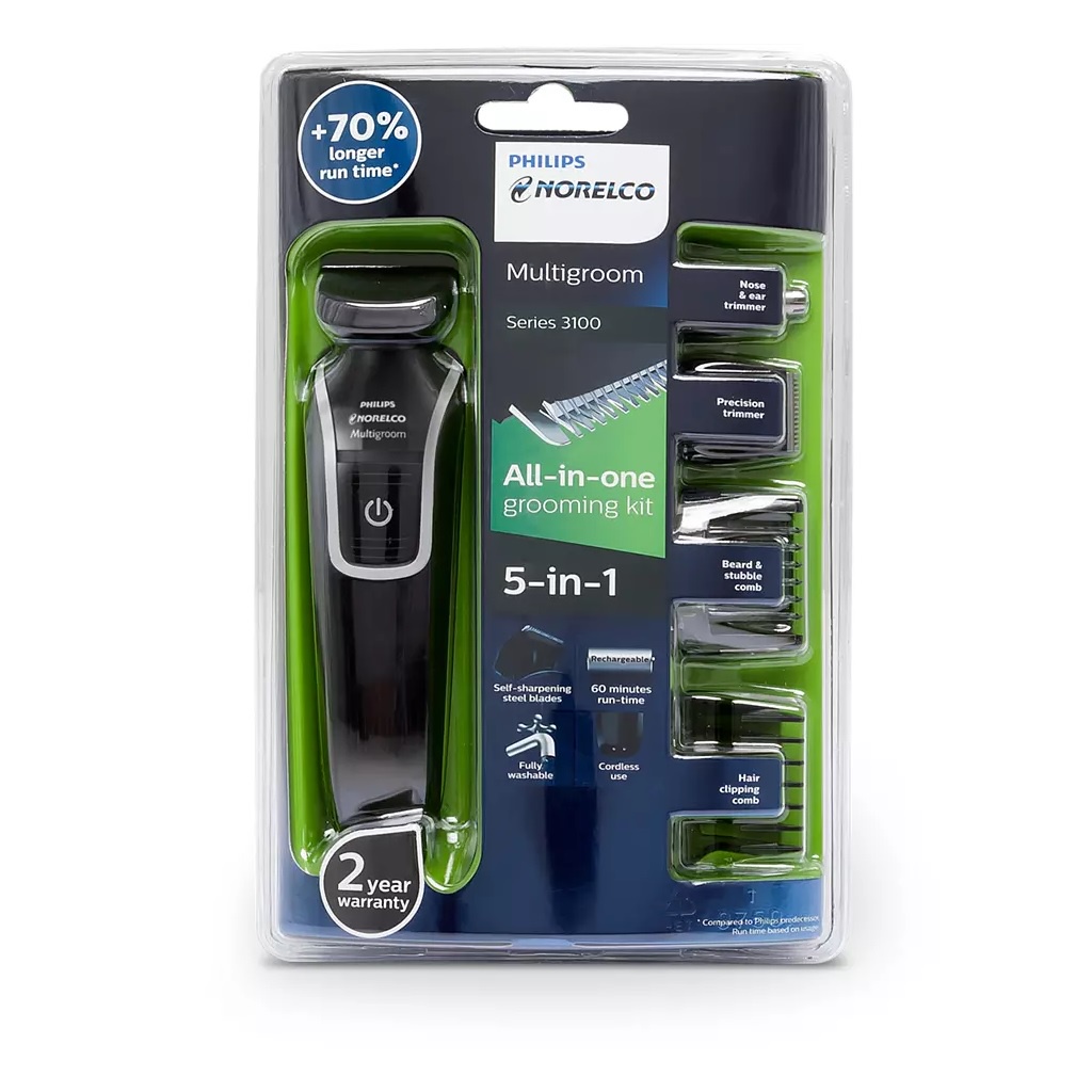 PHILIPS Norelco QG3330 - Multigroom 3100 - Alat Cukur Elektrik Multifungsi 5-in-1