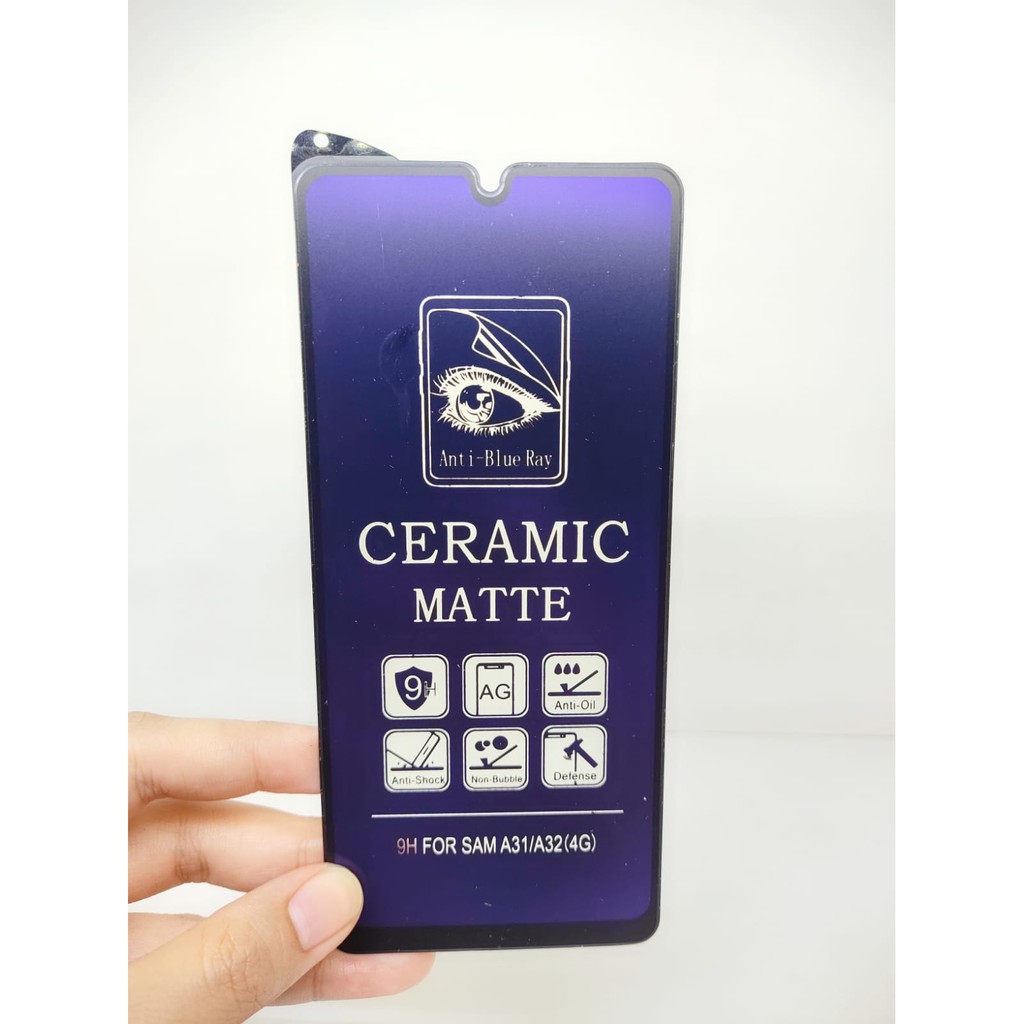 CMAB Ceramic Matte AntiBlue Samsung A21 A21S A31 A32 4G A51 A52 A72 Anti Gores Glare Full Layar No Sidik Jari