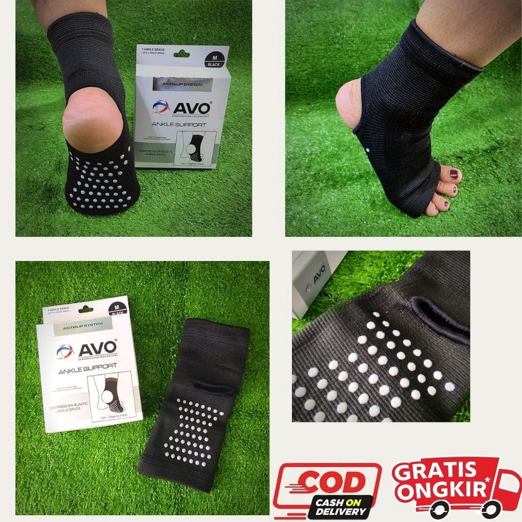 Deker Pelindung Engkel Kaki Ankle Brace Support Untuk Kaki Cidera Olahraga Volly Futsal Sepakbola Antislip Original AVO