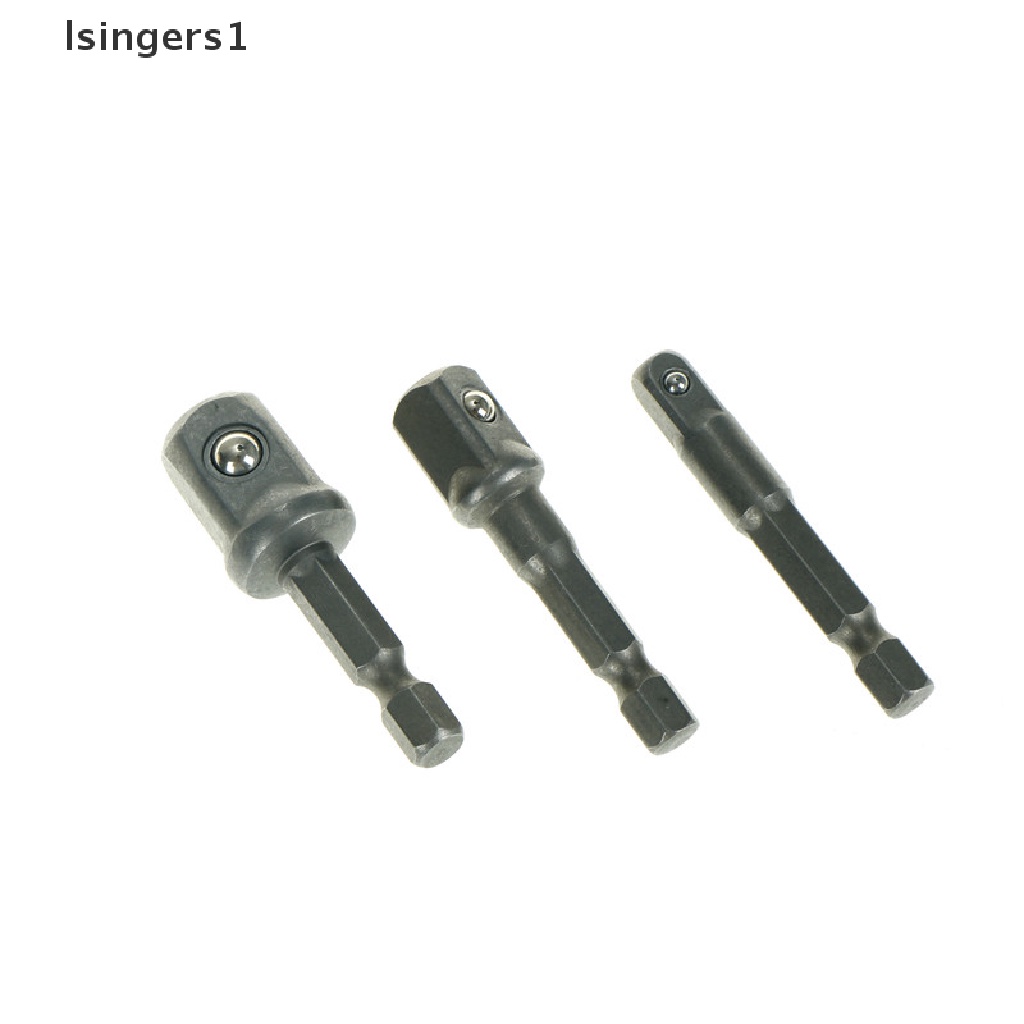 (lsingers1) 3pcs / Set Adapter Mata Bor Hex Shank 1 / 4 &quot;3 / 8&quot; 1 / 2 &quot;