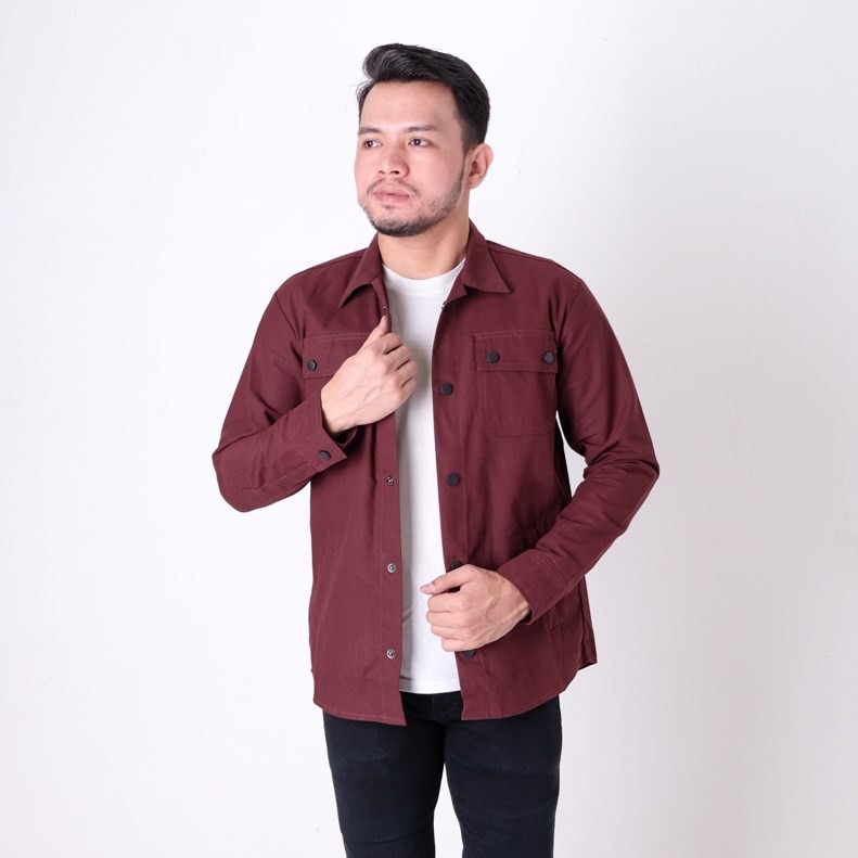 Jaket Pria Coverall Panjang Shacket Jacket Trucker Jacket Canvas Jaket Semi Parka Outerwear Jaket Ba