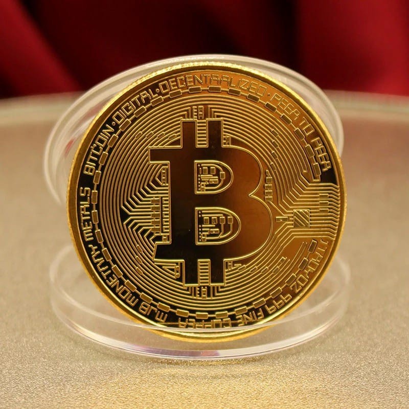 Koin coin palsu replika bitcoin BTC pajangan souvenir kado diecast