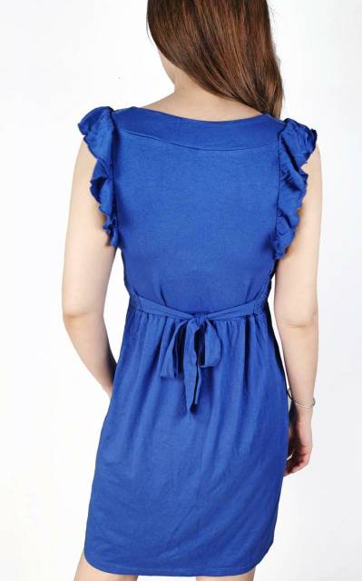 Loft electric blue flutter swing dress