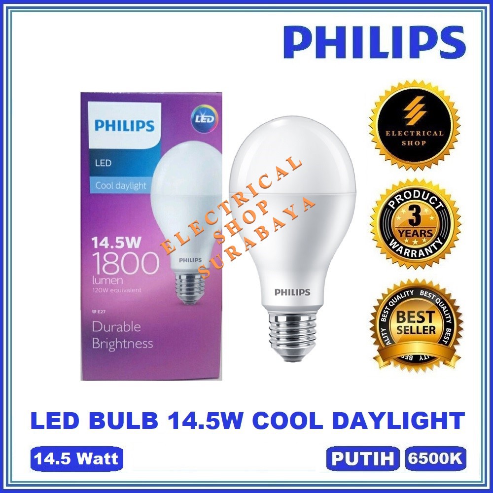 PHILIPS LAMPU LED BULB 14.5W 14,5W 14,5 14 WATT PUTIH (HARGA GROSIR PENGAMBILAN MINIMAL) ORIGINAL