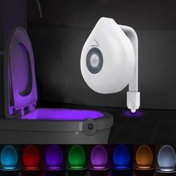 BAROKAH GAMIS Lampu Sensor Closet automatis malam tempel Toilet Gerak PIR LED RGB