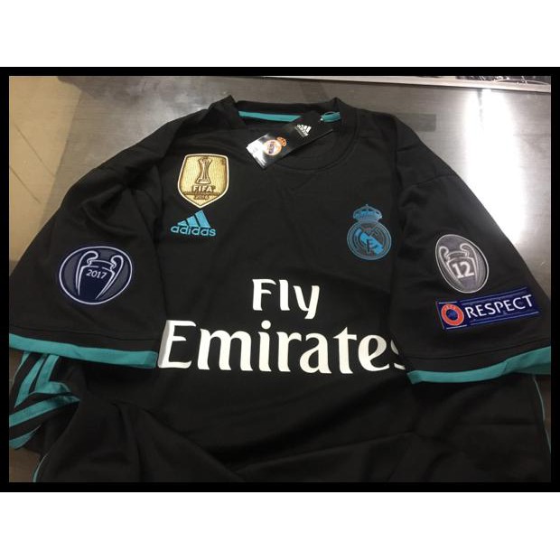 EKSKLUSIF JERSEY BAJU BOLA REAL MADRID AWAY 2017/2018 FULLPATCH UCL GRADE ORI