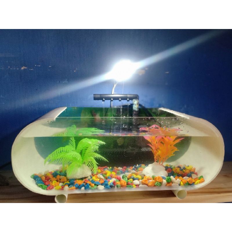 Aquarium kecil /mini & aquarium cupang & ikan kecil lainnya /model B fulset (+FILTER+AERATOR)