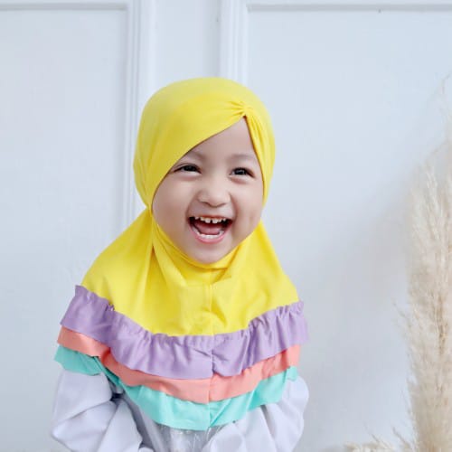 Jilbab Anak Bayi Balita Gotik Pelangi Usia 0-3 Tahun Bahan Jersey Terbaru Termurah / Alody's Collection