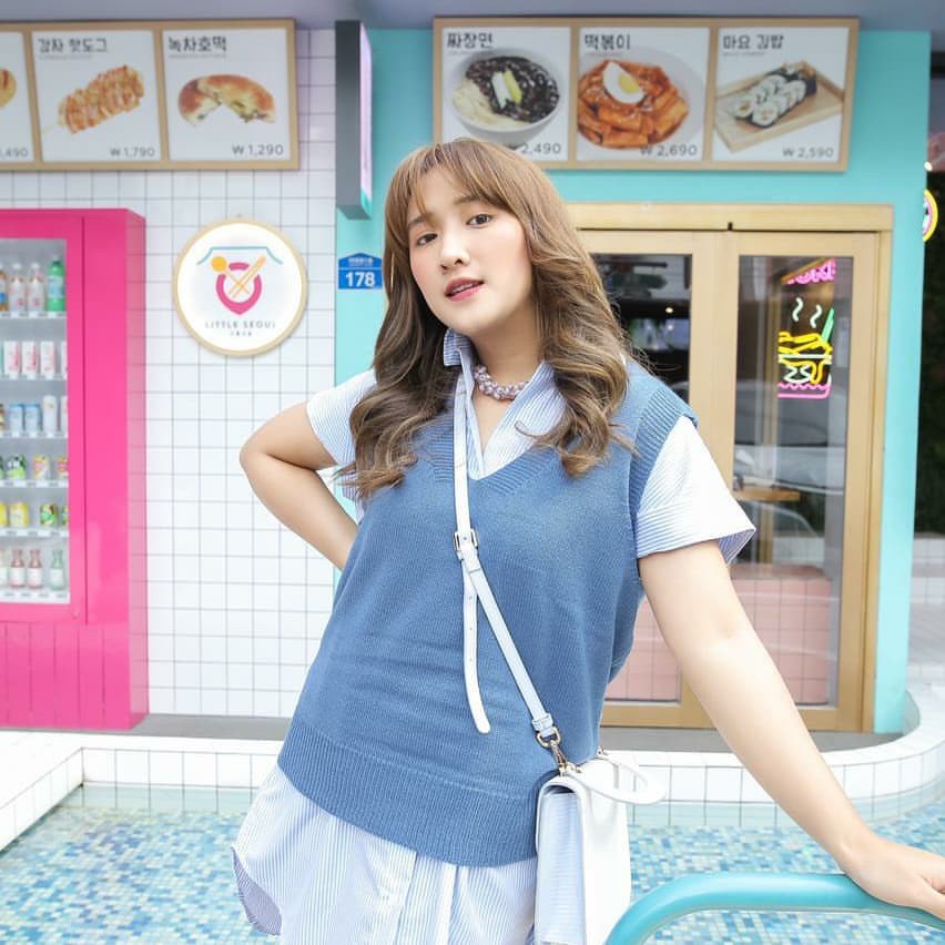 BASIC VEST V NECK - ROMPI RAJUT - VEST WANITA - DIRA VEST