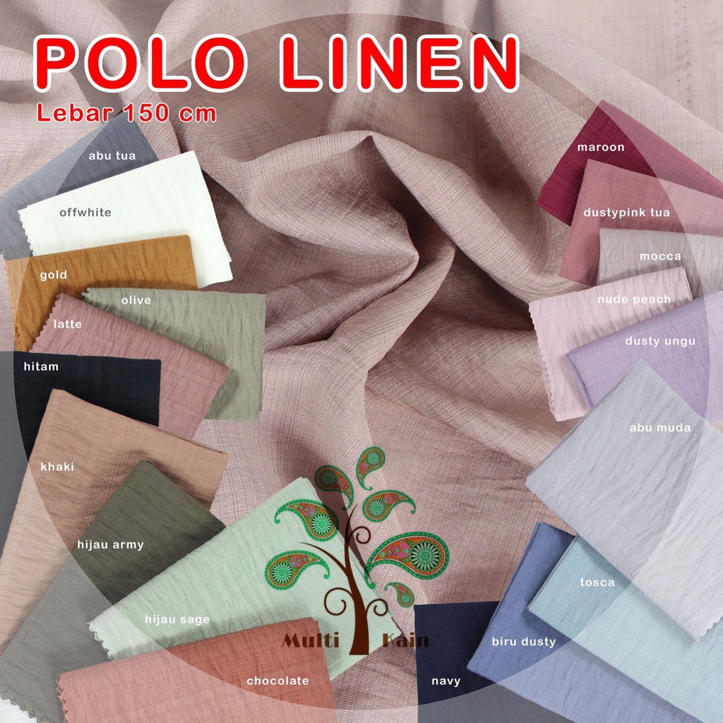 Multi kain polo pollo linen premium eceran