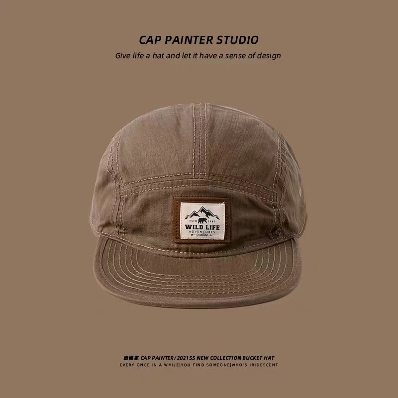 Topi Baseball 5 Panel Bahan Katun Gaya Retro Kasual Untuk Pria Dan Wanita