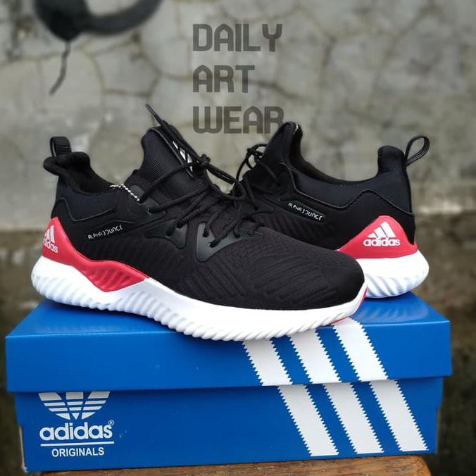 promo sneakers adidas alphabounce beyond black red white made in vietnam - black red white, 39