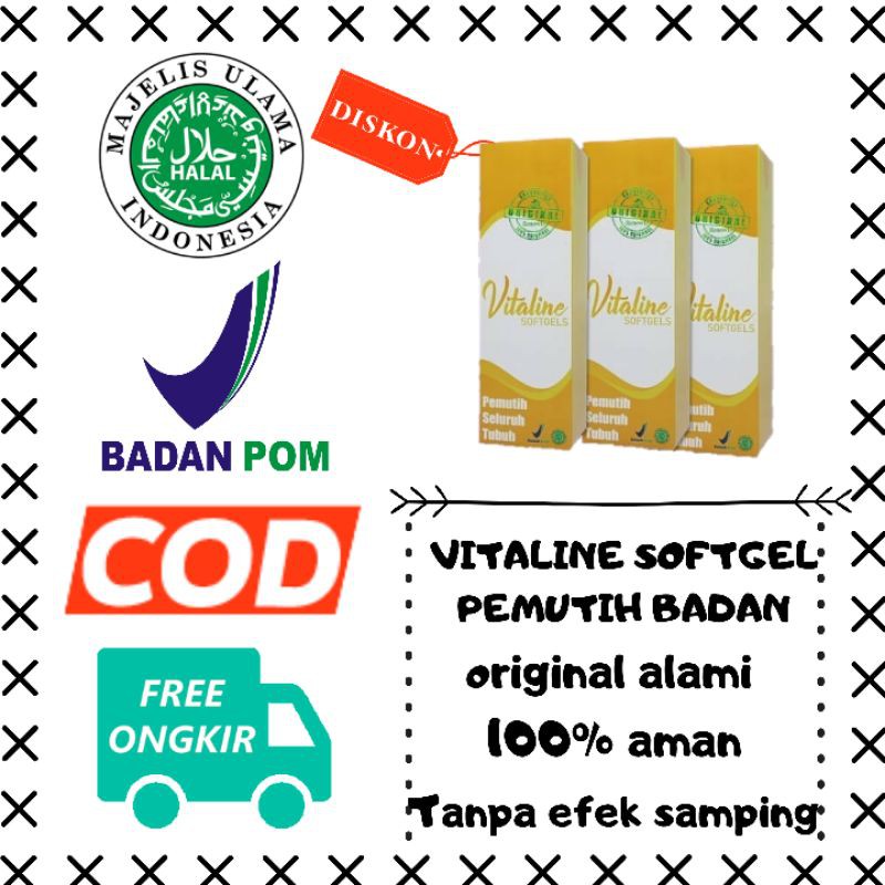Vitagel Vitaline Softgel Original Pemutih Seluruh Tubuh Permanen