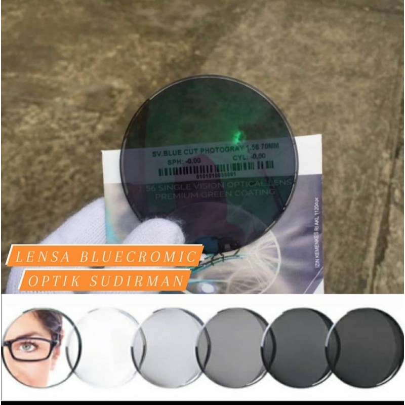 Kacamata Lensa Photocromic Anti Radiasi Wanita Pria Fashion 2 in 1 Besi Frame Potokromik 5551 1924-5