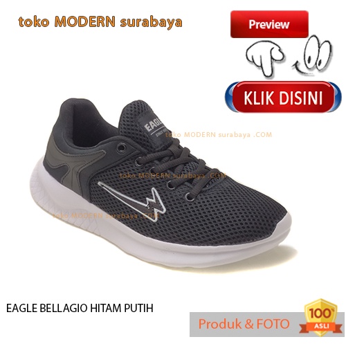 EAGLE BELLAGIO HITAM PUTIH sepatu pria casual sepatu sneakers