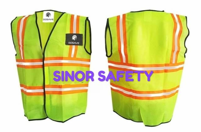 Rompi Safety Kombinasi Polyester HIJAU dan ORANGE Double Scotlite Polyester Safety Vest Rompi