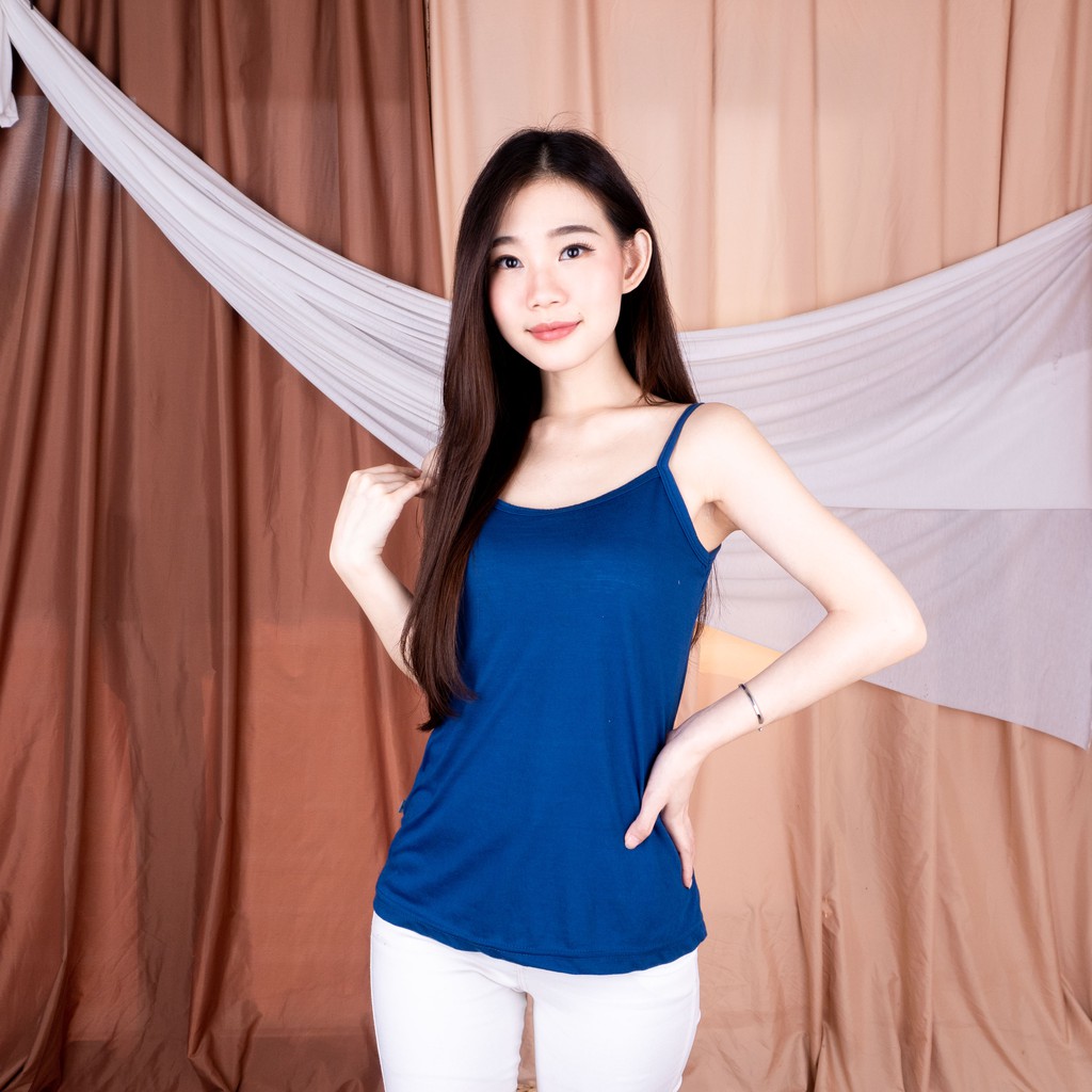 BEE - Tangtop premium Wanita / Tanktop ESSEN / Tank Top Tali Kecil / Singlet Wanita Exxen-NAVY