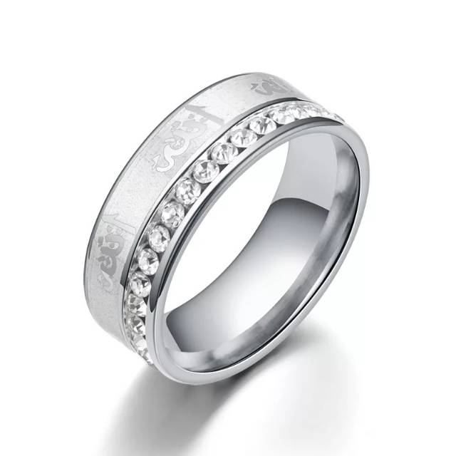 Cincin titanium wanita pria silver - cincin titanium lafadz Allah