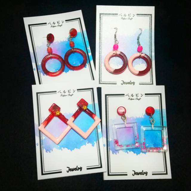 Anting anting high quality resin red jewelry fashion red stone