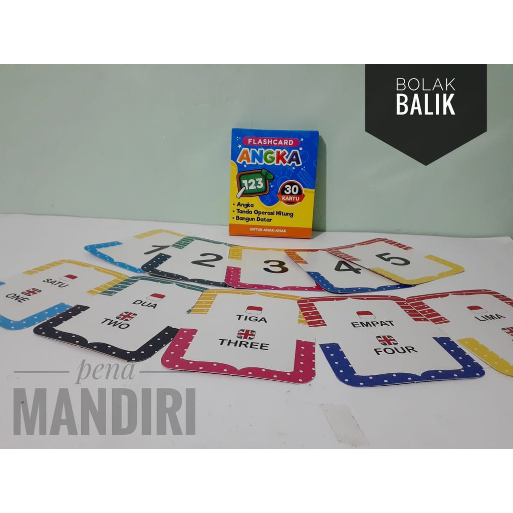 Flashcard Alfabet Huruf ABC - Flash Card Kartu Pintar Belajar Balita Anak ABC Bolak-Balik