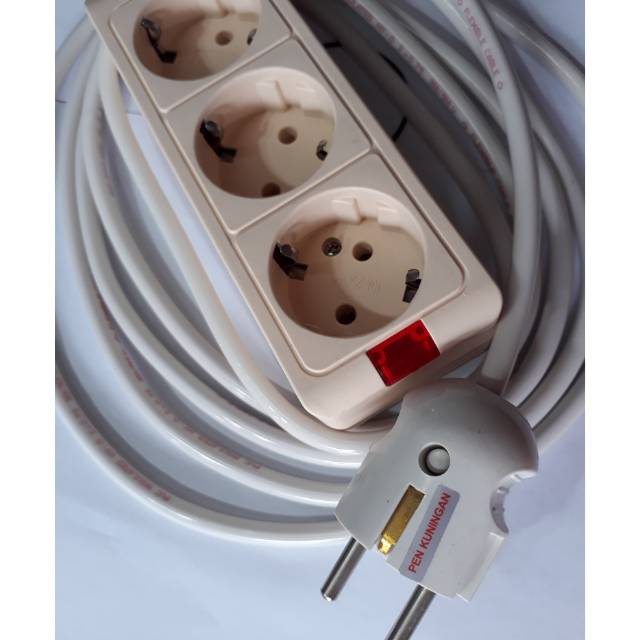 STOP KONTAK RAKITAN 3 LUBANG 10 METER KABEL