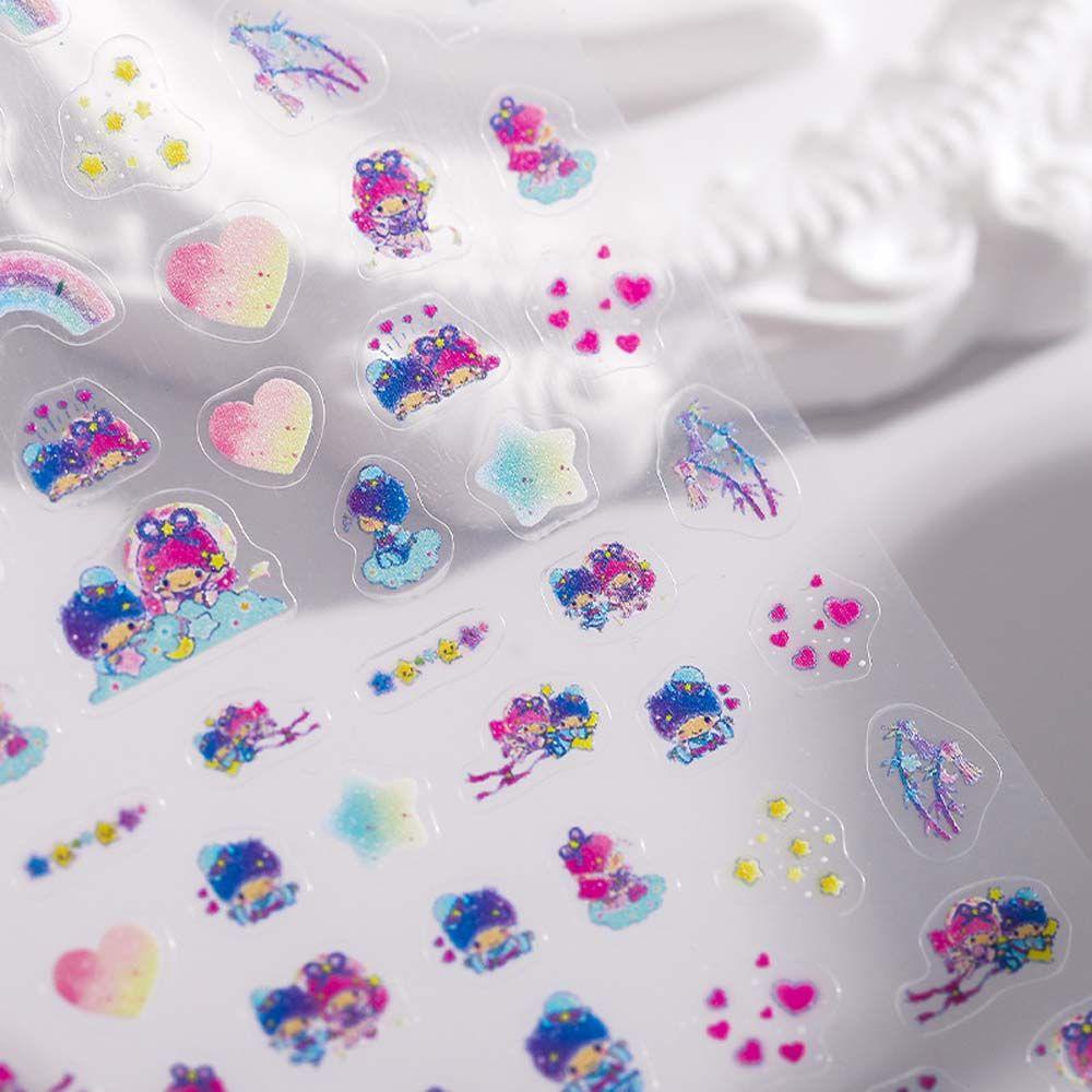 Mxbeauty Kartun Stiker Kuku Fashion Pelangi Pesawat Luar Angkasa Catatan Musik Nail Art Dekorasi